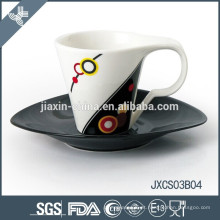 180CC porcelana xícara de café oval e pires, novo design conjunto copo, pequeno conjunto de copo